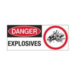 Danger Explosives 7" x 17" Sign